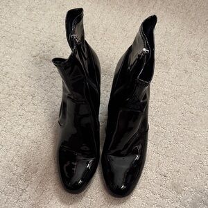 Steve Madden Glossy Black Ankle Booties